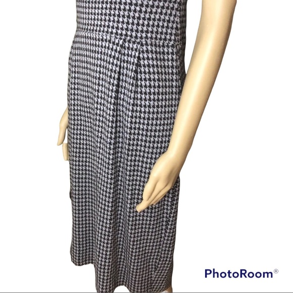 Banana Republic Stretch Houndstooth Pattern Midi Classic Cotton Dress Size XS - Picture 5 of 8
